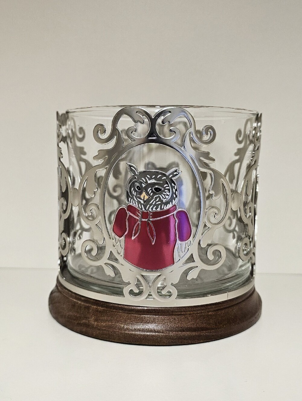 RARE Forest Critters Bath & Body Works Metal Candle Holder Fox Owl Squirrel NWOT